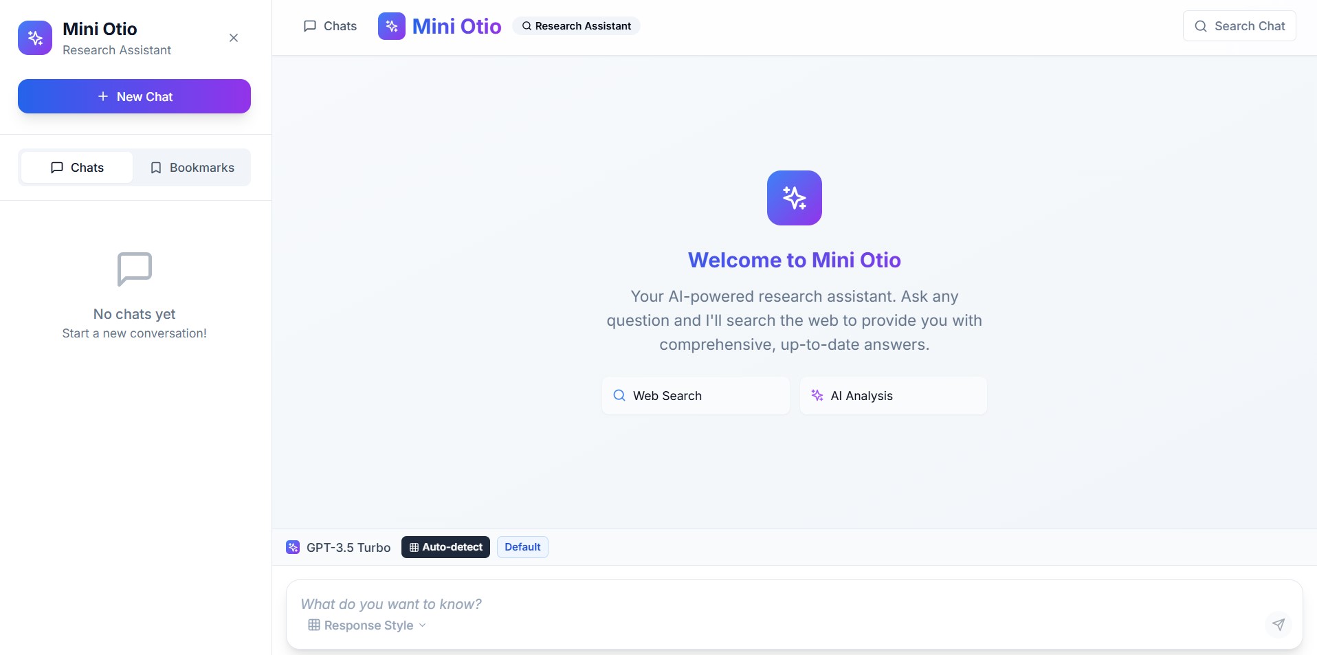 Mini Otio - AI Research Assistant